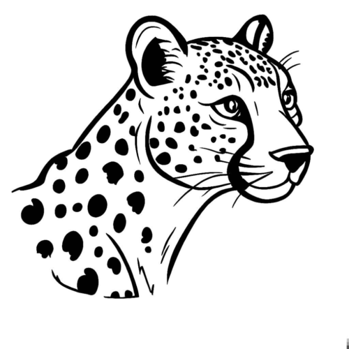 Beautiful Cheetah Head Coloring Page