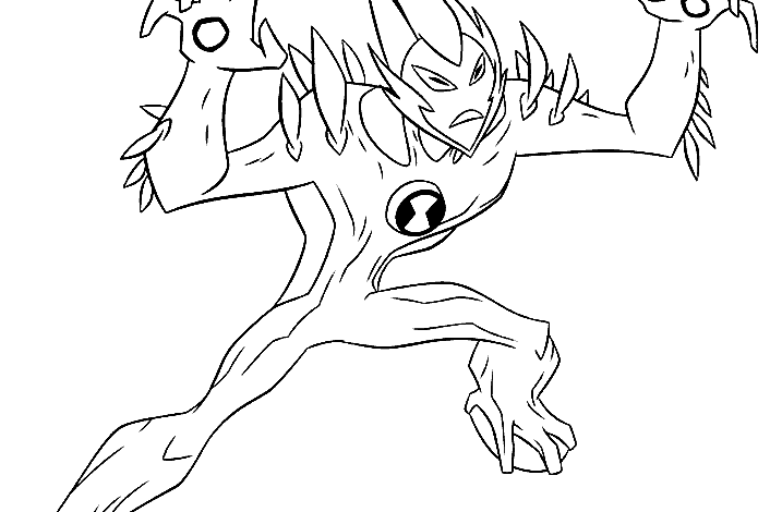 Ben 10 Swampfire Coloring Page