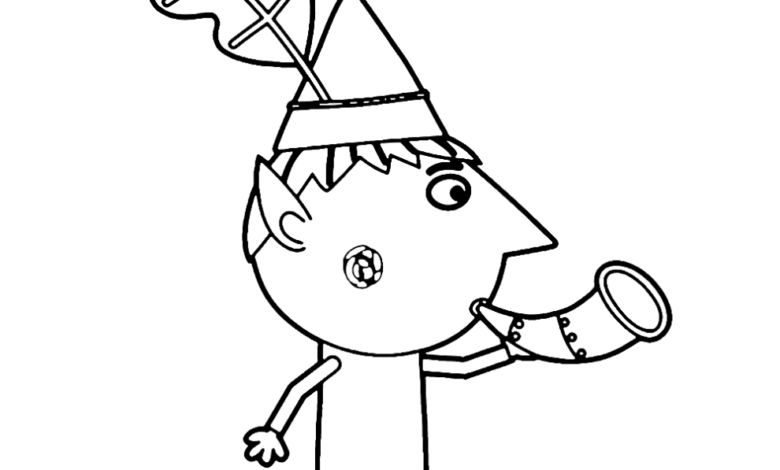 Ben Elf Horn Coloring Page