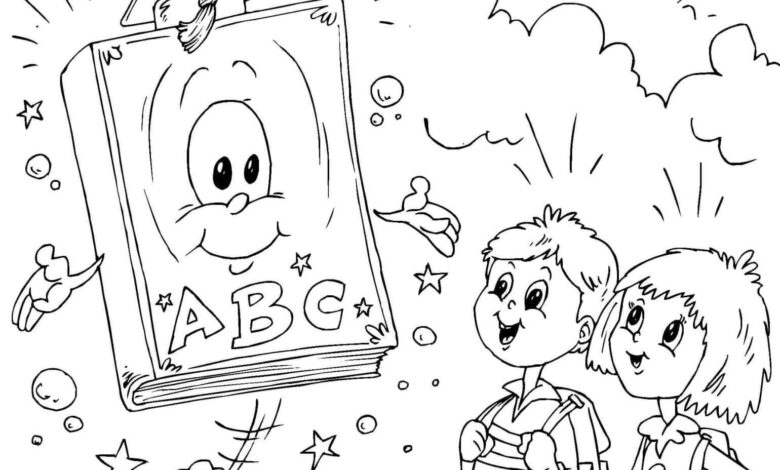 Book Back School Coloring Page