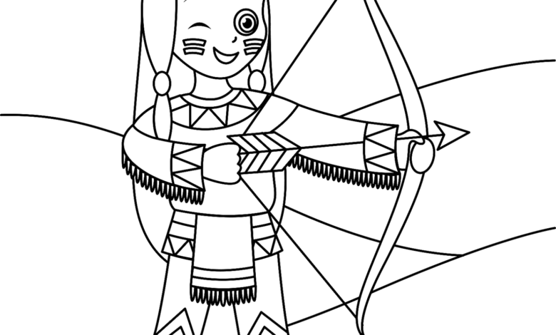 Cartoon Indians Coloring Page