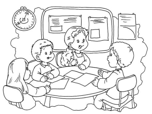 Clock Back School Coloring Page