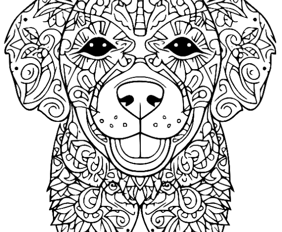 Cute Complex Dog Coloring Page