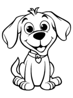 Cute Dog Easy Coloring Page