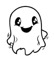 Cute Mini Ghost Coloring Page