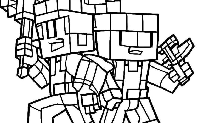 Different Minecraft Coloring Page