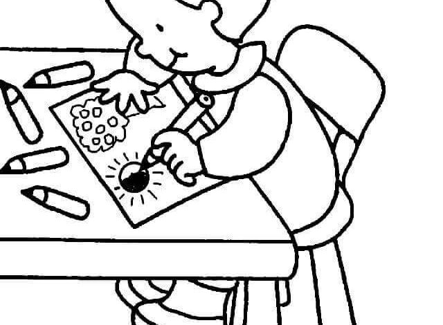 Drawing Back School Coloring Page
