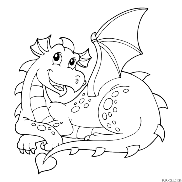 Dreamy Dragon Coloring Page » Turkau