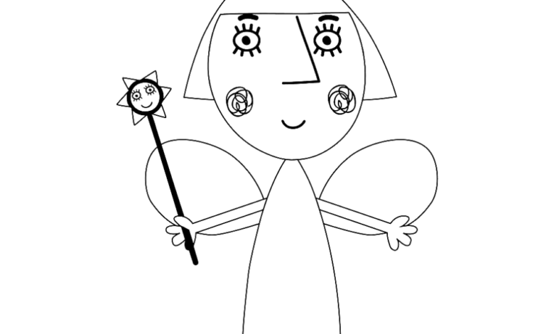 Elf Nanny Plum Easy Coloring Page