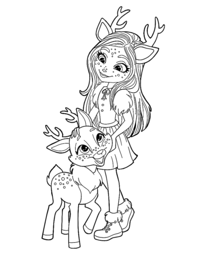 Enchantimals Denessa Deer Coloring Page