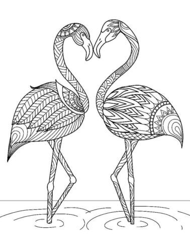 Flamingos Mandala Coloring Page