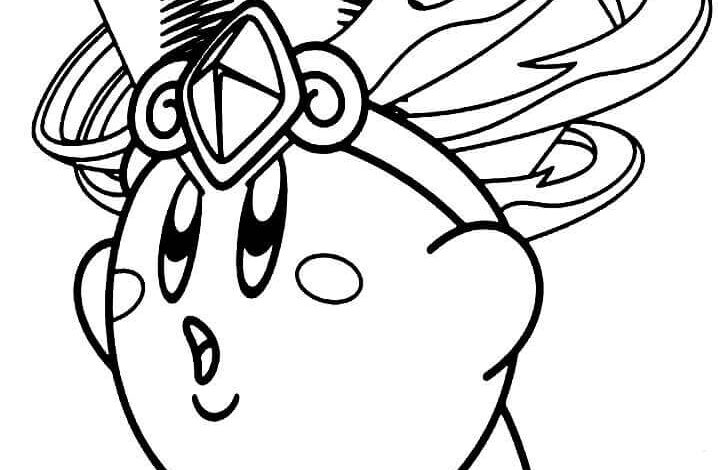 Flying Kirby Coloring Page