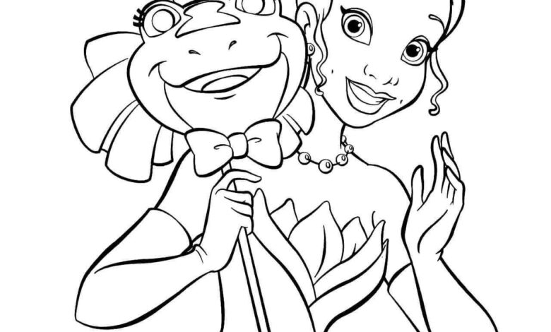 Frog Tiana Coloring Page