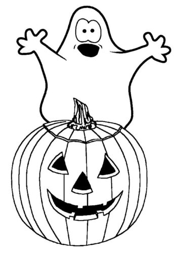 Ghost Spooky Coloring Page