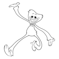 Happy Huggy Wuggy Run Coloring Page