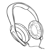 Headphones Easy Coloring Page