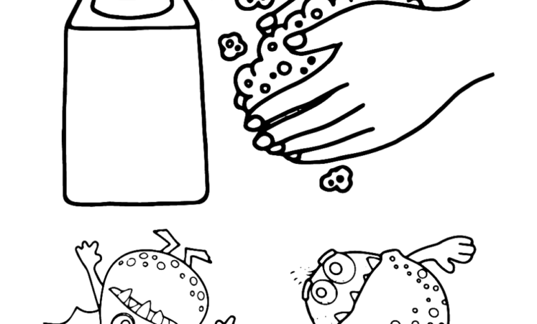 Health Washing Hands Coloring Page