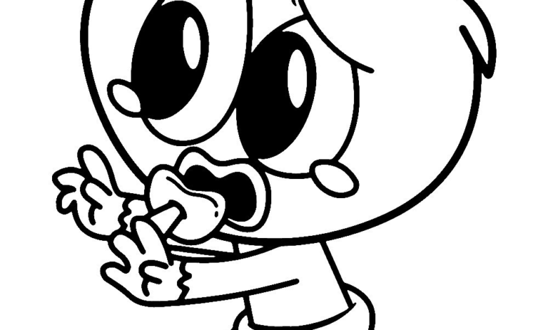 Huggy Wuggy Baby Coloring Page