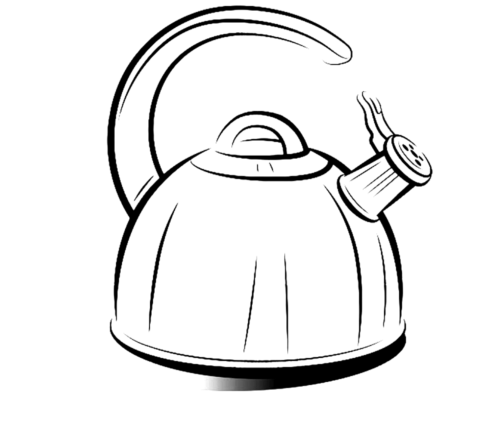 Kitchen Teapot Coloring Page