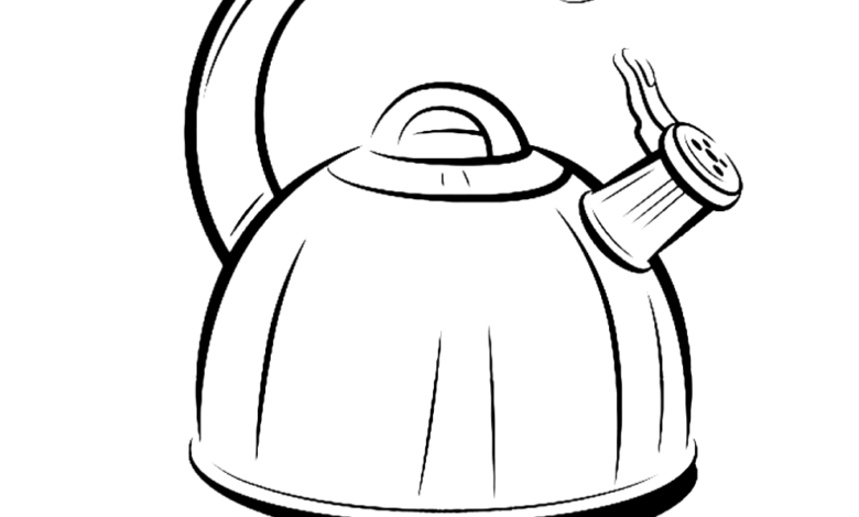 Kitchen Teapot Coloring Page