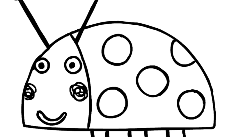 Ladybug Gaston Easy Coloring Page