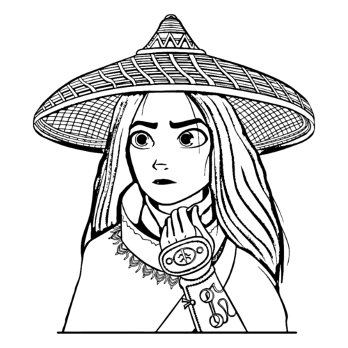 Last Dragon Raya Hat Coloring Page