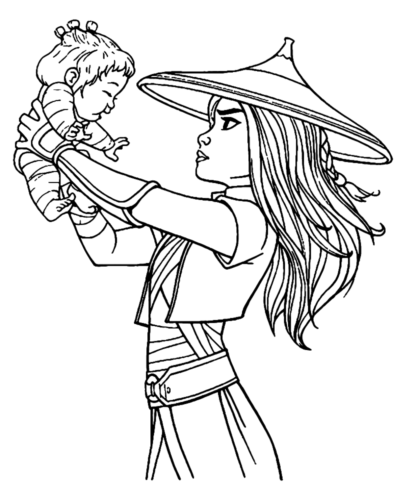 Last Dragon Raya Noi Coloring Page