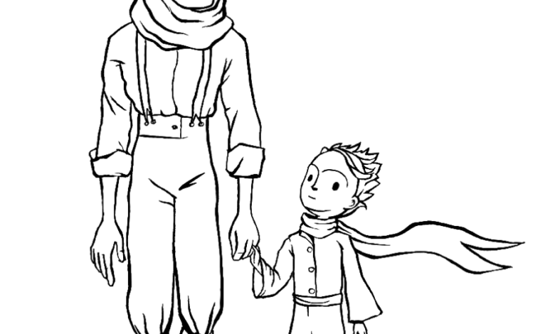 Little Prince Pilot Coloring Page