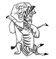 Madagascar Alex Marty Coloring Page