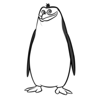 Madagascar Rico Penguin Easy Coloring Page