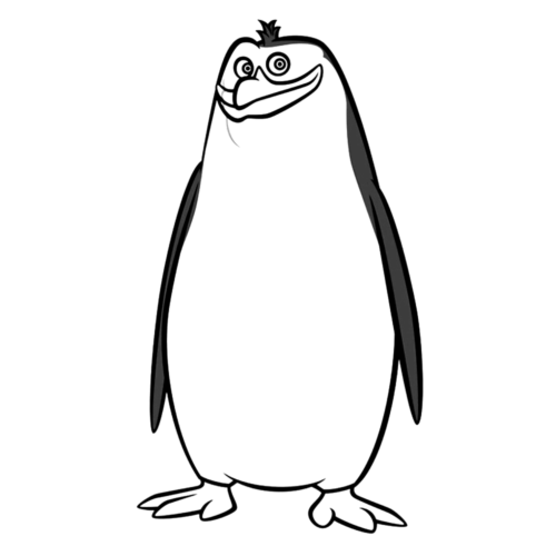 Madagascar Rico Penguin Easy Coloring Page