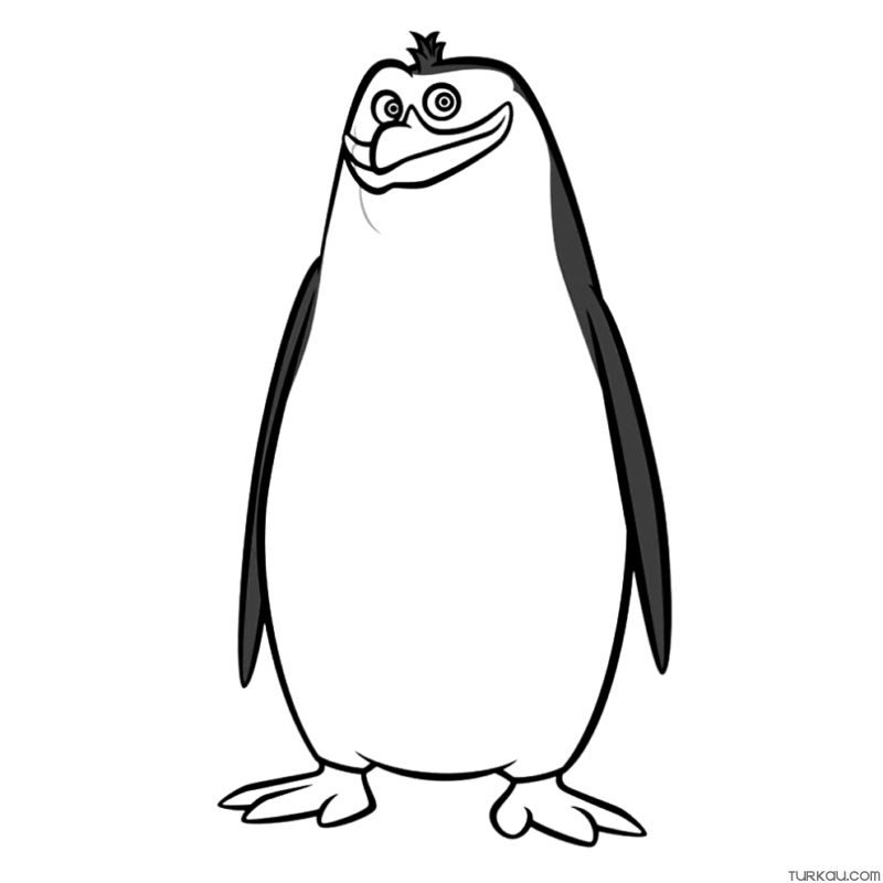 Madagascar Rico Penguin Easy Coloring Page » Turkau