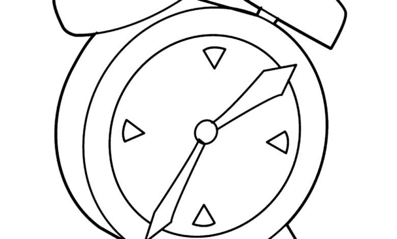 Mechanical Alarm Clock Coloring Page