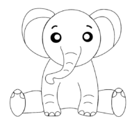 Minimal Elephant Coloring Page