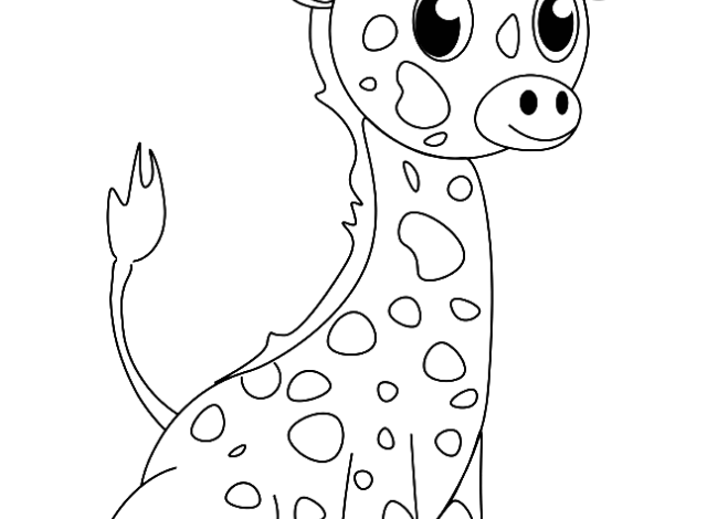 Minimal Giraffe Coloring Page