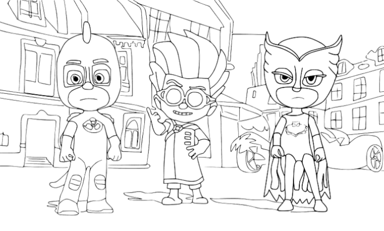 Pjmask Heroes City Coloring Page