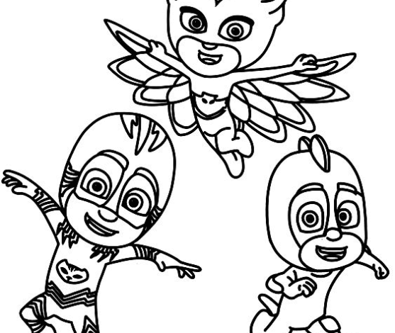 Pjmask Heroes Flying Coloring Page