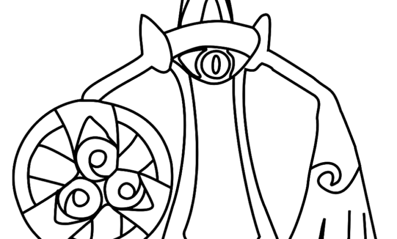 Pokemon Aegislash Easy Coloring Page