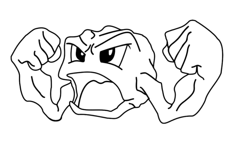 Pokemon Angry Geodude Coloring Page