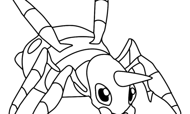 Pokemon Ariados Easy Coloring Page