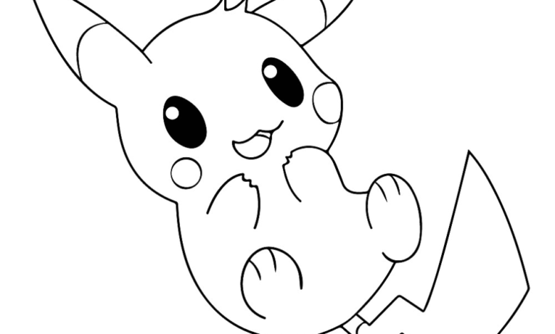 Pokemon Baby Pikachu Coloring Page