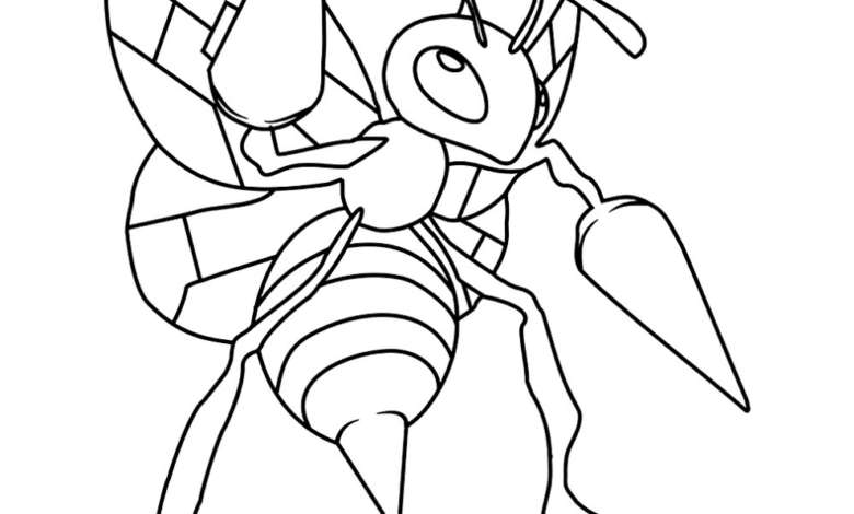 Pokemon Beedrill Coloring Page