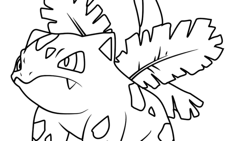 Pokemon Cool Ivysaur Coloring Page