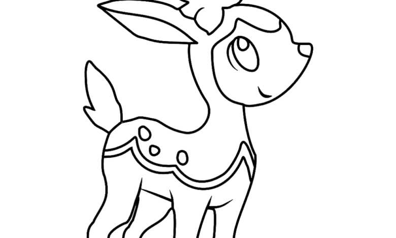 Pokemon Deerling Easy Coloring Page