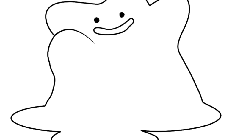 Pokemon Ditto Easy Coloring Page