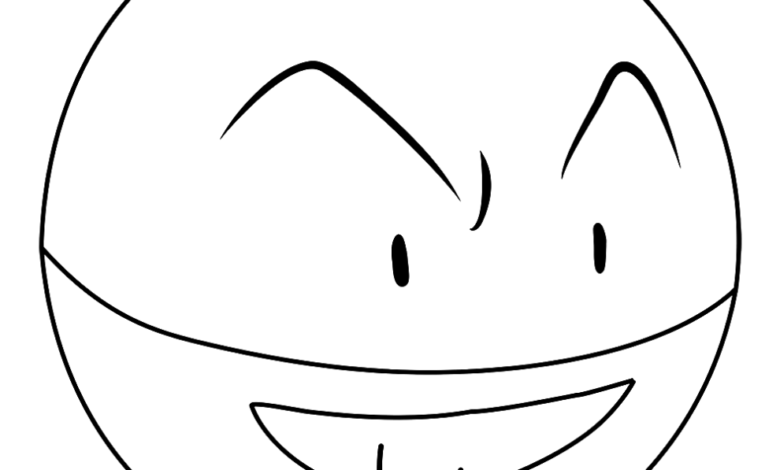 Pokemon Electrode Easy Coloring Page