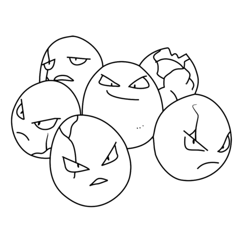 Pokemon Exeggcute Easy Coloring Page