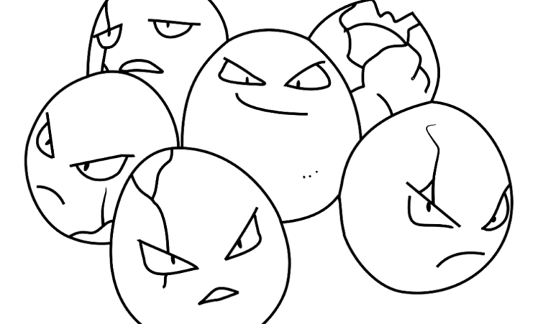 Pokemon Exeggcute Easy Coloring Page