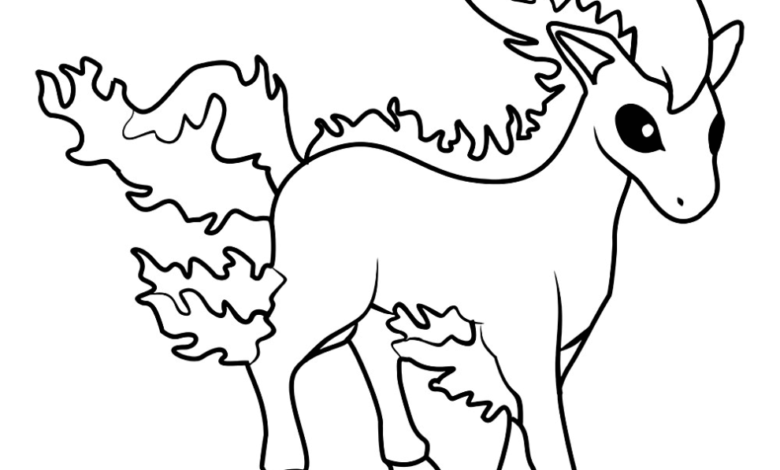 Pokemon Fire Ponyta Coloring Page
