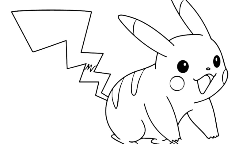 Pokemon Funny Pikachu Coloring Page